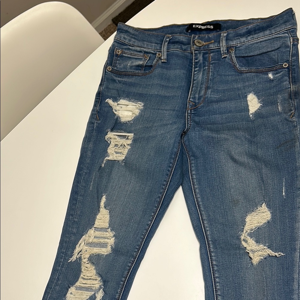 Women’s Express Stretch Performance Distressed An… - image 3